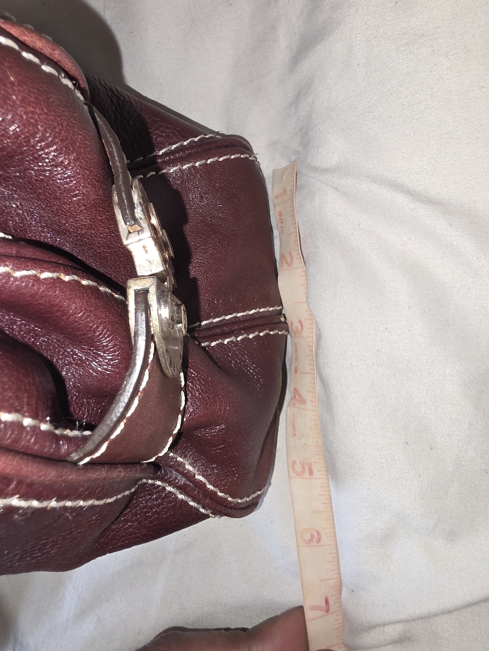 Vintage Michael Kors Women’s Burgundy Leather Satchel Handbag - Picture 9 of 9